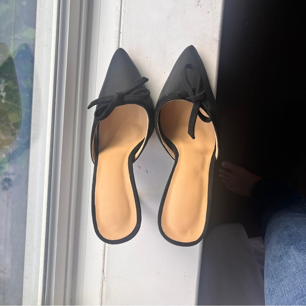 mesh bow tie detail heeled mules 🎀👠👡 - Picture 3 of 7